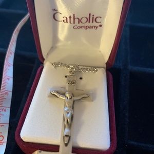 Mc Van Catholic Company Sterling Crucifix Necklace Large with box